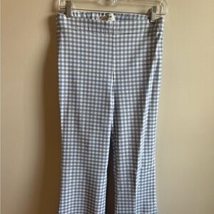 Hollister Light Blue and White Checkered Pants